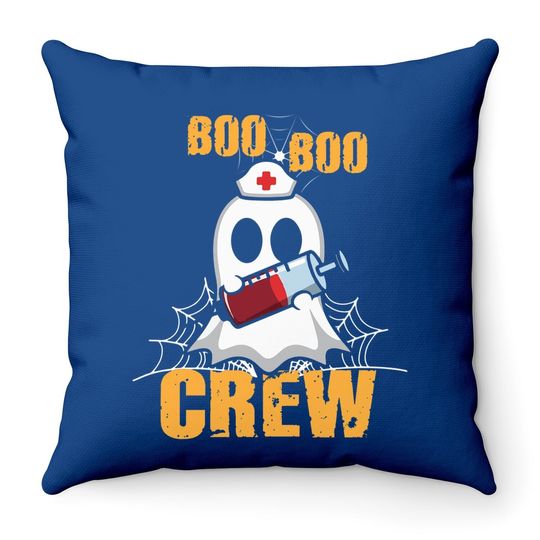 Vaccination Boo Boo Crew Nurse Halloween Throw Pillow
