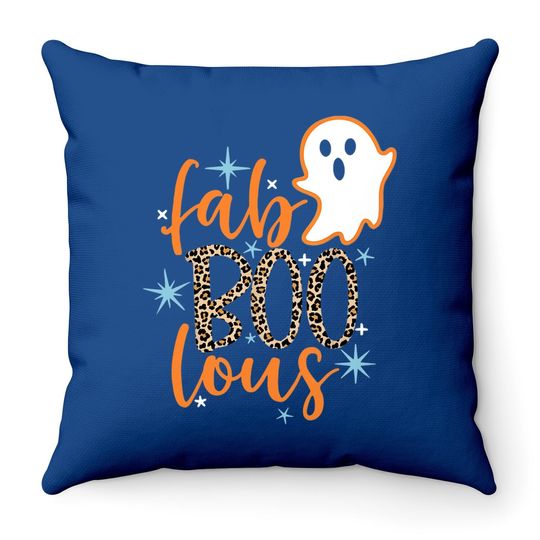 Halloween Fab Boo Lous Leopard Ghost Throw Pillow