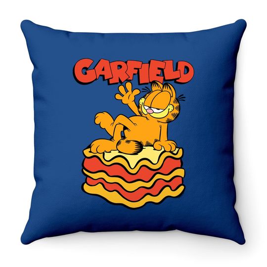Lasagna Slice Garfield Pose Throw Pillow