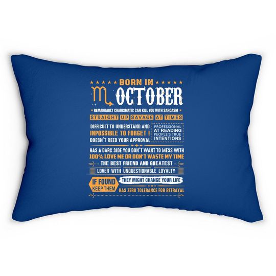 Born In October Scorpio Lumbar Pillow