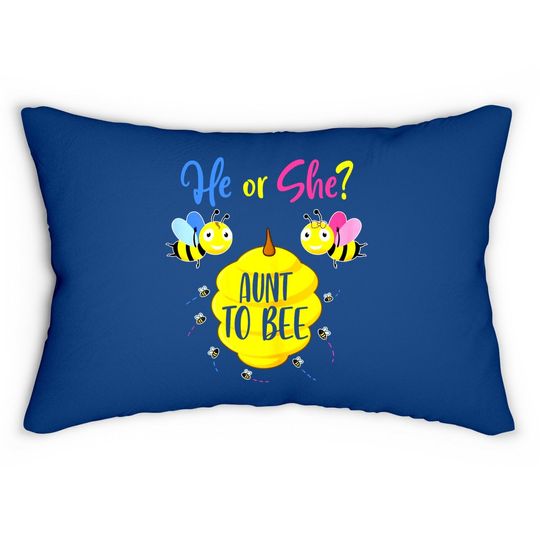 He Or She Aunt To Bee Gender Reveal Baby Shower Lumbar Pillow