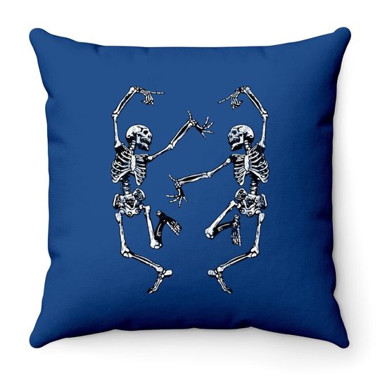 Dance Of Death Macabre Skeleton Throw Pillow