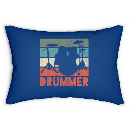 Drummer Drum Set Vintage Retro Gift Lumbar Pillow