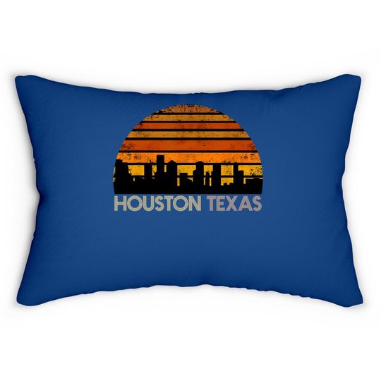 Houston Texas Vintage Lumbar Pillow