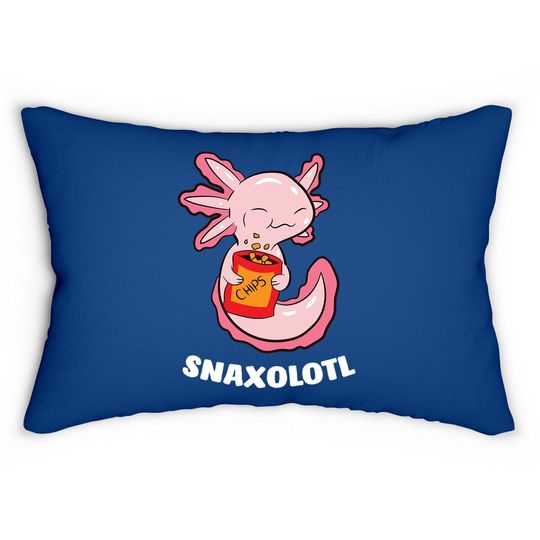 Axolotl Lover Snaxolotl Kawaii Axolotl Food Sweets Lumbar Pillow