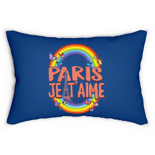 Paris Je T'aime I Love Eiffel Tower Lumbar Pillow