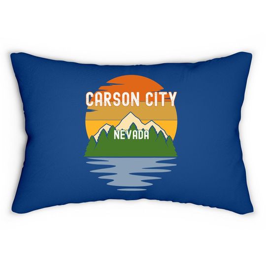 From Carson City Nevada Vintage Sunset Lumbar Pillow