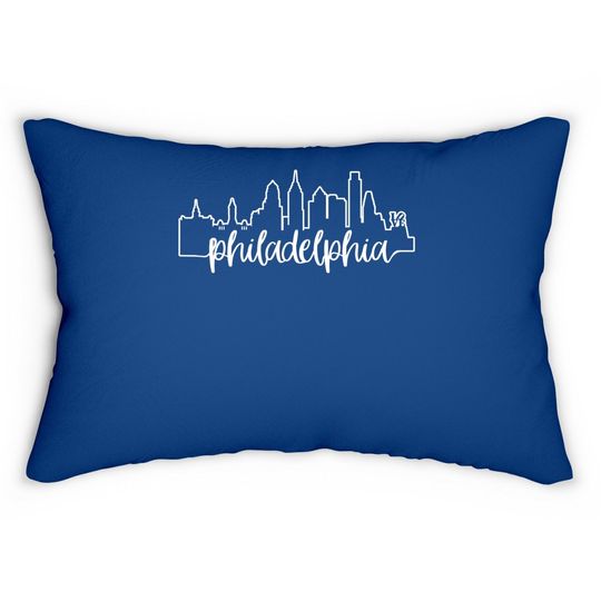 Philadelphia City Skyline Philly Love Gift Lumbar Pillow