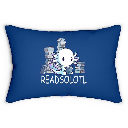 Readsolotl Axolotl Reading Fish Books Lizard Lumbar Pillow