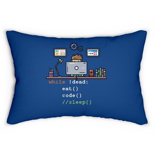 Computer Science Python Programmer Eat Code Sleep Lumbar Pillow