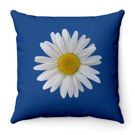 White Daisy Flower Blooming Throw Pillow