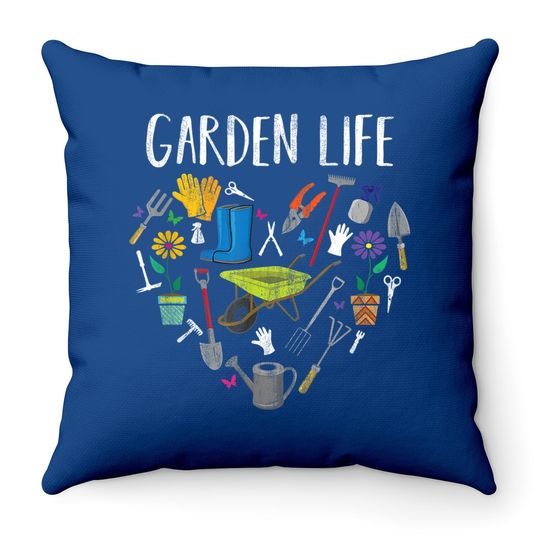 Distressed Garden Life Gardening Gift Ideas Throw Pillow
