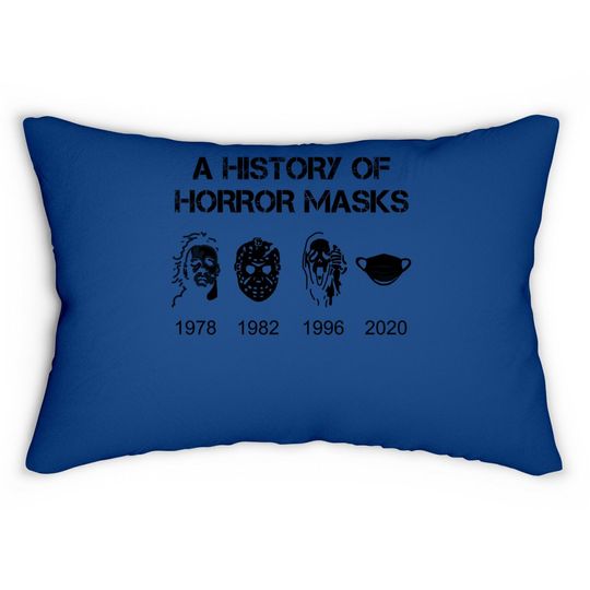 A History Of Horror Masks Halloween & Movie Lumbar Pillow