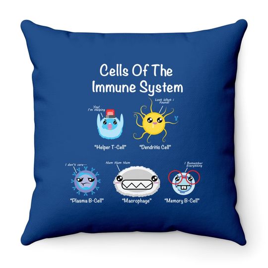 Immune System Cells Biology Cell Science Humor Throw Pillow