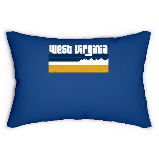 Cute West Virginia Allegheny Mountains Retro Lumbar Pillow