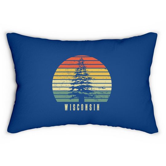 Wisconsin State Park Pine Tree Gift Residents Lumbar Pillow