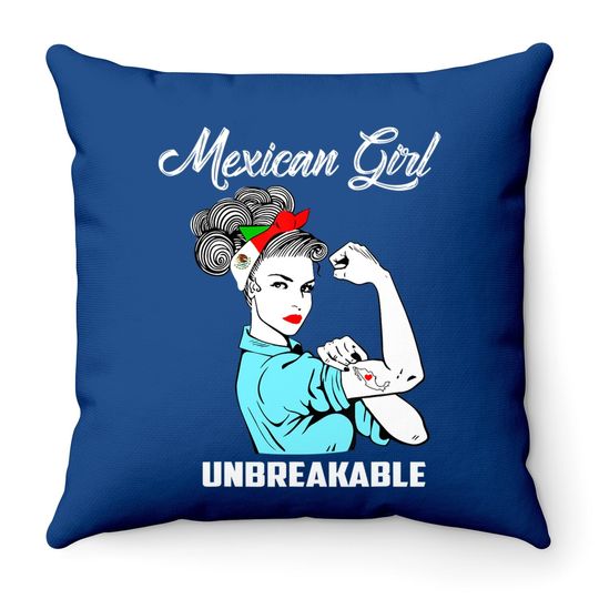 Mexican Girl Unbreakable Throw Pillow