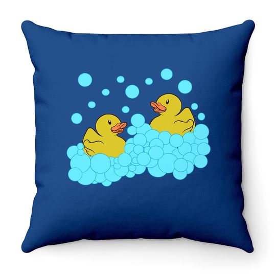 Yellow Rubber Duck, Duckie Bath Toys, Rubber Ducky Throw Pillow Throw Pillow