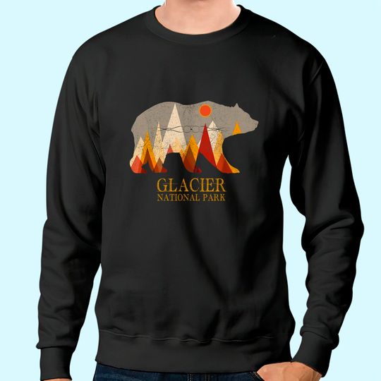 Glacier National Park Grizzly Bear Montana Sweatshirt