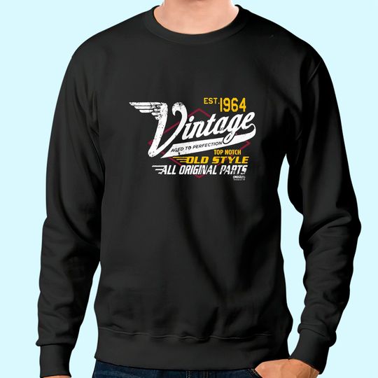 57th Birthday Sweatshirt for Men - Vintage 1964 Aged to Perfection - Racing