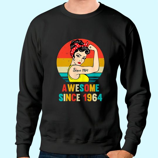 Vintage 57th Birthday 1964 Women Gift for 57 Year Old Woman Sweatshirt