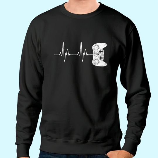 Gamer Heartbeat Sweatshirt Video Game Lover Gift Sweatshirt Sweatshirt