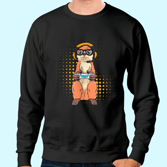 Funny Gamer Meerkat Video Game Sweatshirt