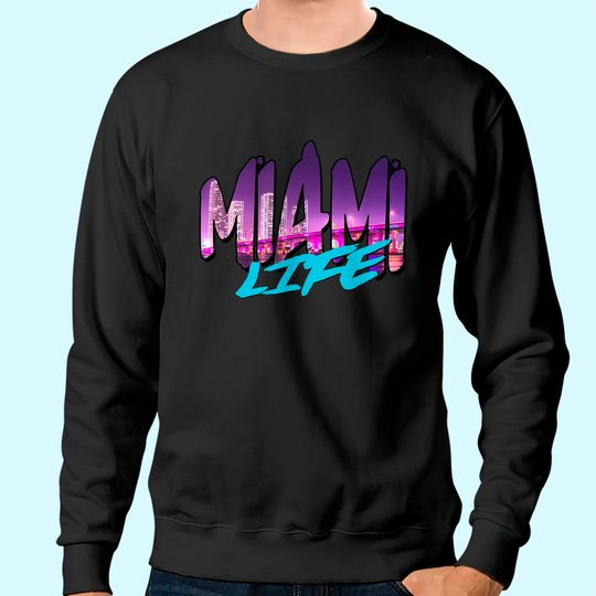 Men's Sweatshirt Miami Life Beach View