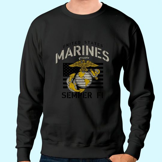 Vintage USMC Semper Fi Stencil Sweatshirt
