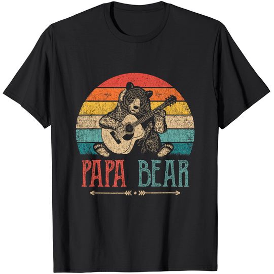 Papa Bear funny Guitar T-Shirt for men