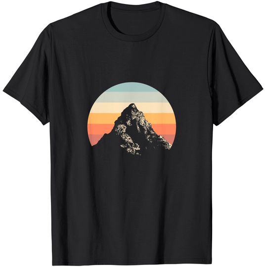 Mountain Sunset Circle Rainbow Outdoors Nature Hiking Fan T-Shirt