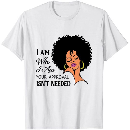 Black Queen Lady Curly Natural Afro African American Ladies T-Shirt