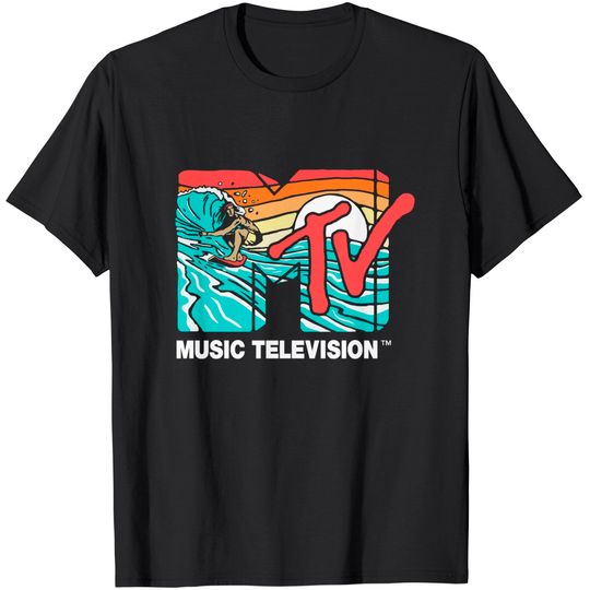 Mademark x MTV - MTV Catch a Wave MTV Surfer Logo Retro Graphic T-Shirt