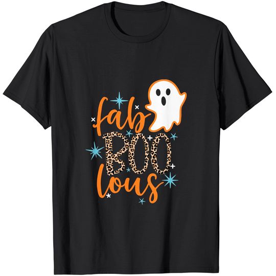 Halloween Fab Boo Lous Leopard Ghost T Shirt