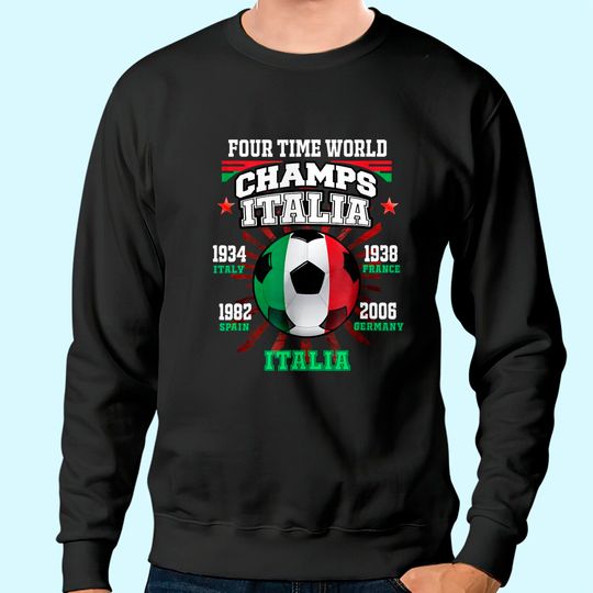 Italy Football Sweatshirt with Cup Years for Fans