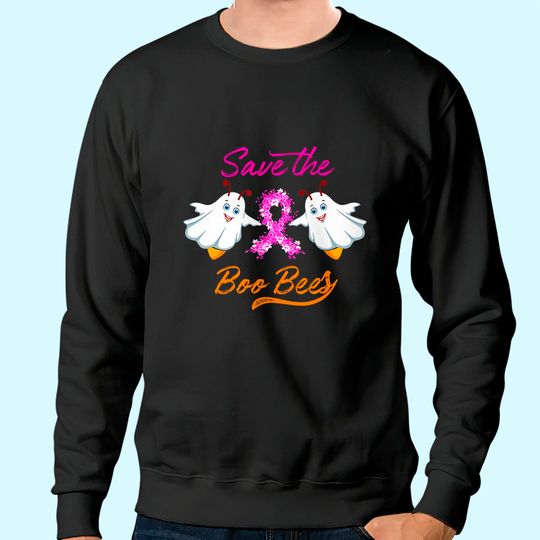 Breast Cancer Halloween Gift - Save The Boo Bees Sweatshirt