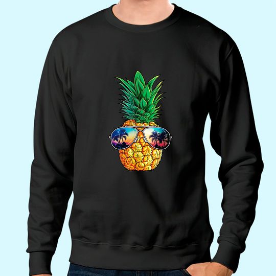 Pineapple Sunglasses Sweatshirt Aloha Beaches Hawaiian Sweatshirt