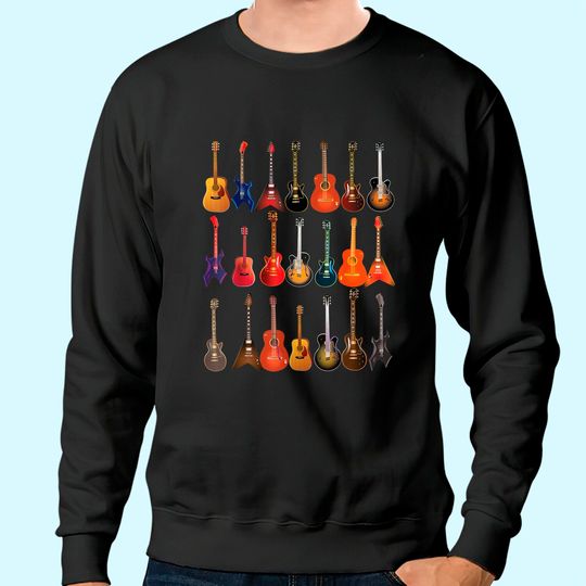 Cute Guitar Rock N Roll Musical Instruments Sweatshirt