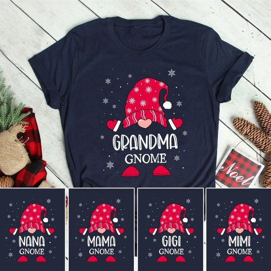 The Gnome Matching Family Custom Name Christmas T-Shirt