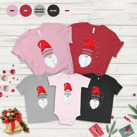 Custom Gnome Family Christmas T-shirt