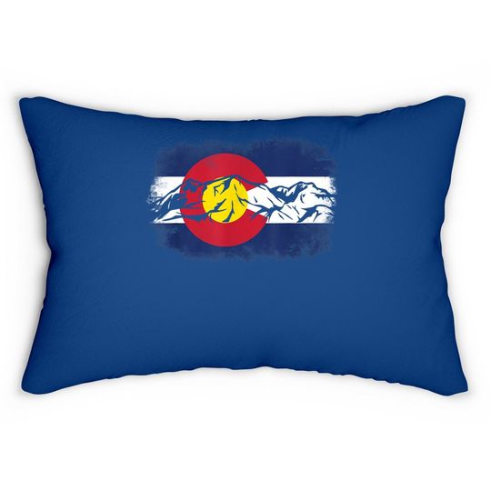 Colorado Mountain Love Colorado Flag Lumbar Pillow