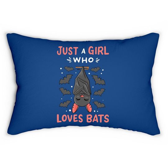 Bat Just A Girl Who Loves Bats Bat Lover Gift Lumbar Pillow