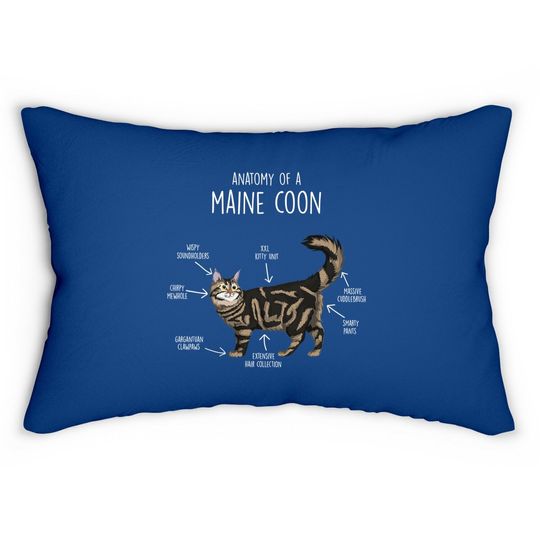 Anatomy Of A Maine Coon Cat Lumbar Pillow