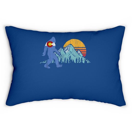 Bigfoot Sun & Mountain State Flag Of Colorado Lumbar Pillow