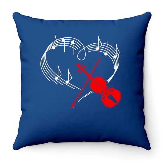 Violin Music Instrument Heartbeat Rhythm Throw Pillow
