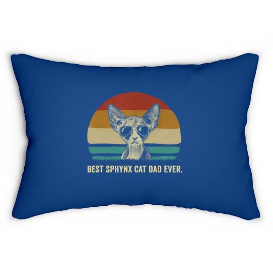 Vintage Best Sphynx Cat Dad Ever Lumbar Pillow