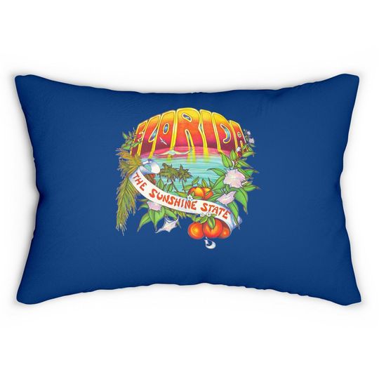 Florida The Sunshine State Vintage Retro Lumbar Pillow