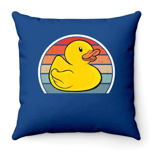 Rubber Duck Vintage Rubber Duckie Retro Throw Pillow