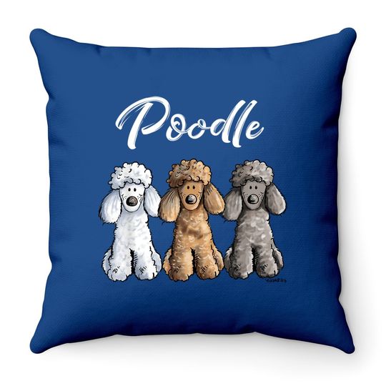 Poodle I Caniche Puppy Dogs Throw Pillow