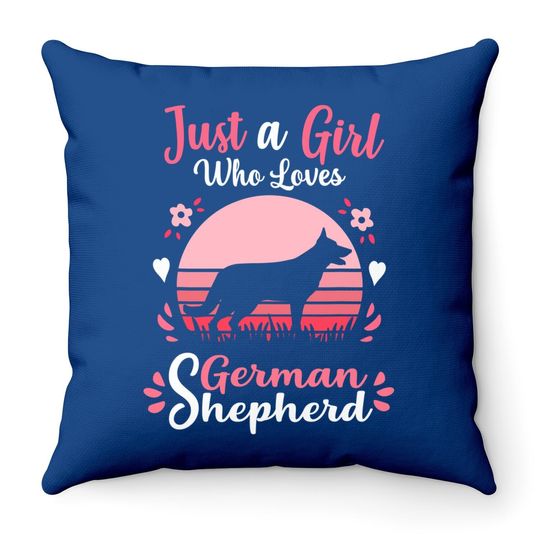Just A Girl Who Loves German Shepherd Dog Throw Pillow
